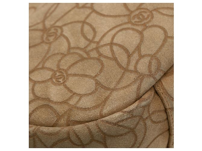 Chanel Hobo Camelia in Suede Marrone CC Marrone chiaro - vista 8