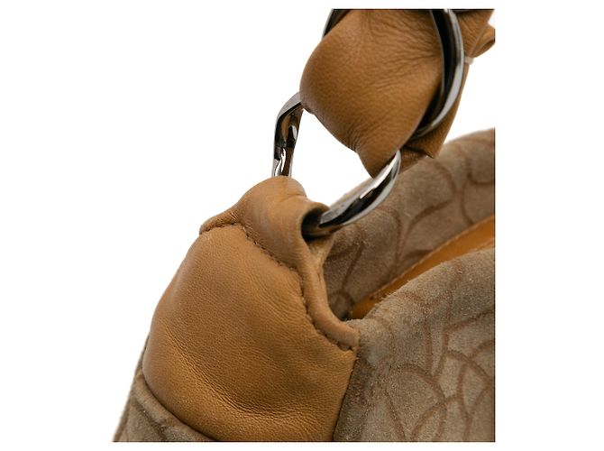 Chanel Hobo Camelia in Suede Marrone CC Marrone chiaro - vista 9