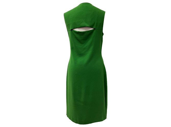 Abito midi Joseph con dettaglio cut-out sulla schiena in acetato verde - vista 3