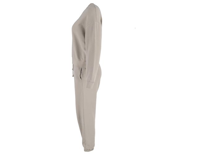 Autre Marque Conjunto de suéter y pantalones de chándal de algodón beige con estampado de logo Pangaia - vista 2