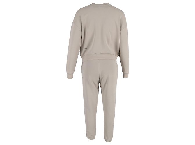 Autre Marque Conjunto de suéter y pantalones de chándal de algodón beige con estampado de logo Pangaia - vista 3