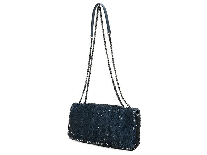 Borsa a spalla in pelle con paillettes COCOCUBA di Chanel Blu - vista 2