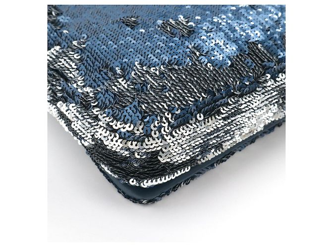 Borsa a spalla in pelle con paillettes COCOCUBA di Chanel Blu - vista 3