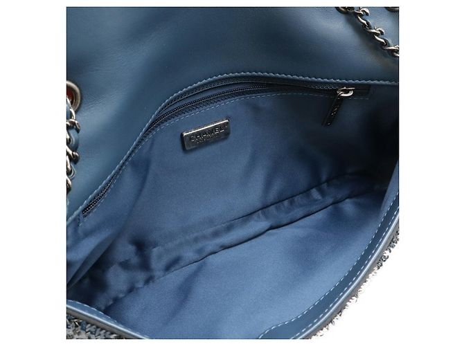Borsa a spalla in pelle con paillettes COCOCUBA di Chanel Blu - vista 5
