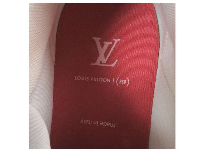 Monogram LV Trainer Leder Sneakers von Louis Vuitton Weiß Rot - Ansicht 8