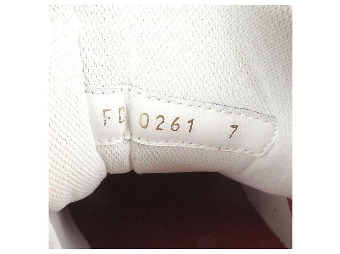 Monogram LV Trainer Leder Sneakers von Louis Vuitton Weiß Rot - Ansicht 9