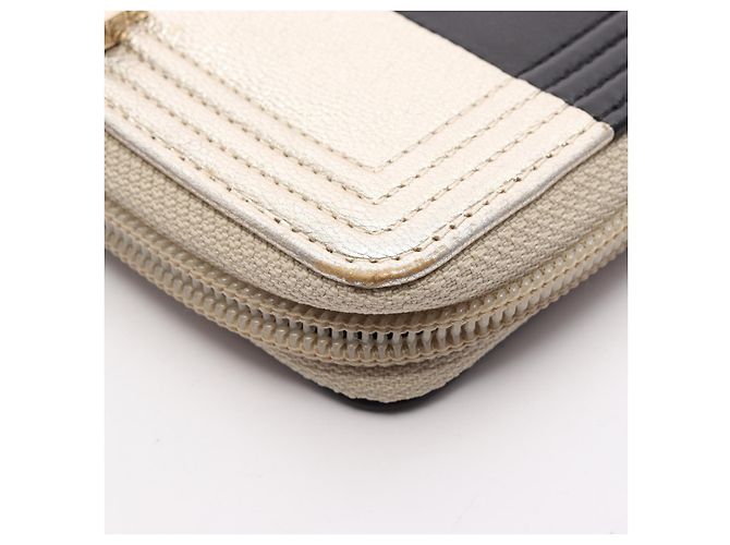 Cartera de cuero Chanel Boy Dorado - vista 8
