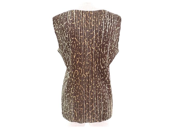 Issey Miyake Canotta PLEATS PLEASE Marrone Beige - vista 3