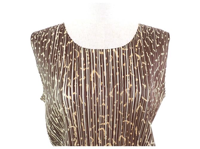 Issey Miyake Canotta PLEATS PLEASE Marrone Beige - vista 4