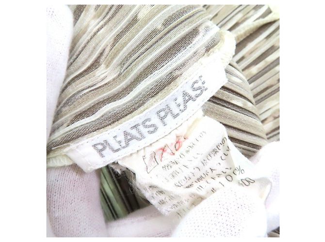 Issey Miyake Canotta PLEATS PLEASE Marrone Beige - vista 5