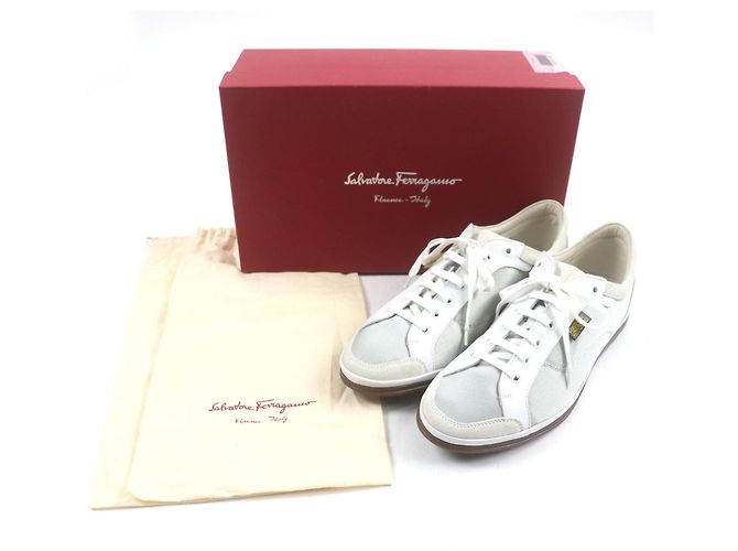 Sneakers basse in mesh Salvatore Ferragamo Marrone Grigio - vista 2