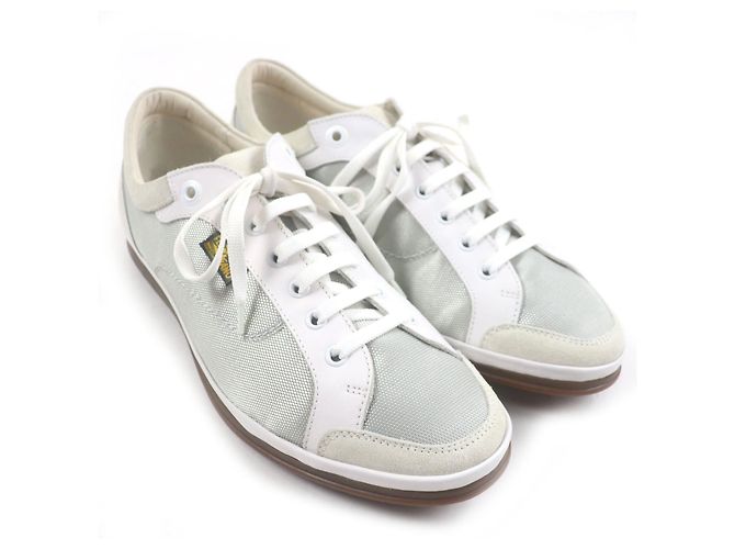 Sneakers basse in mesh Salvatore Ferragamo Marrone Grigio - vista 3