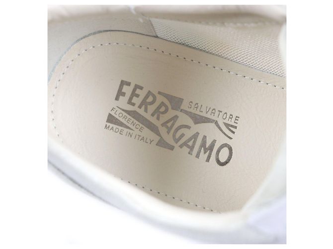 Sneakers basse in mesh Salvatore Ferragamo Marrone Grigio - vista 8