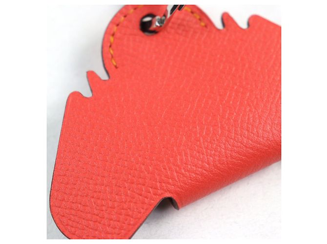 Charm in pelle elefante Petite Ash di Hermès Rosso - vista 9