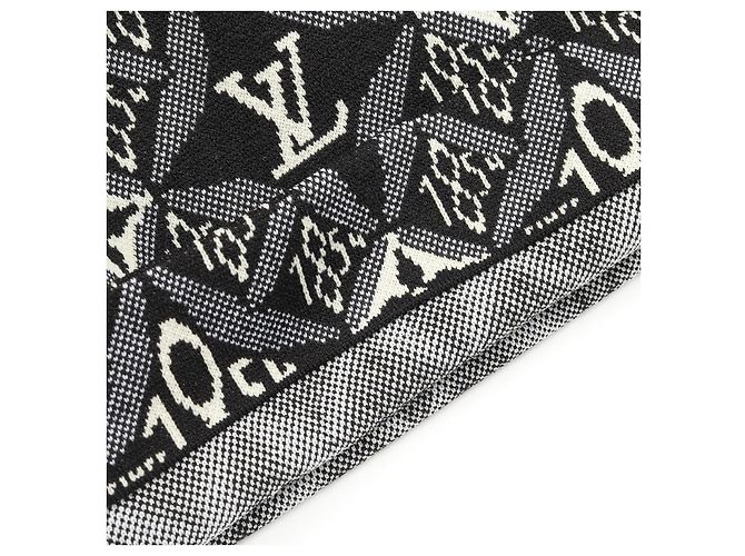 Louis Vuitton Monogram Jacquard Woll-Nylon-Rock Schwarz Grau Roh - Ansicht 7
