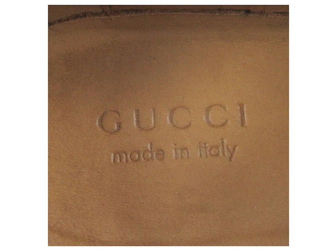 Mocassini in pelle con ricamo di ape Gucci e linea web Marrone Bronzo - vista 8