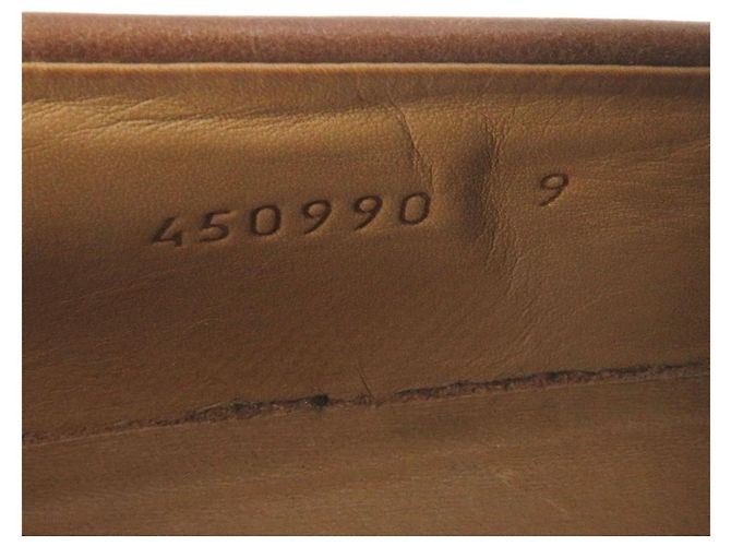 Mocassini in pelle con ricamo di ape Gucci e linea web Marrone Bronzo - vista 9