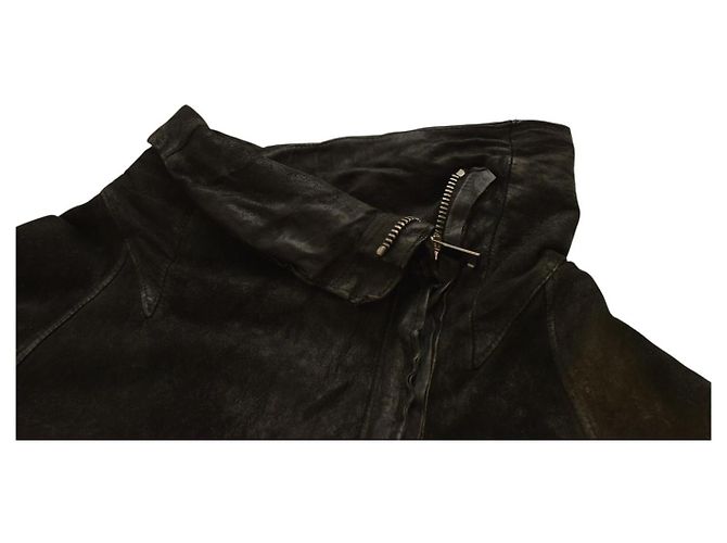 Autre Marque Giorgio Brato Bikerjacke aus schwarzem Wildleder - Ansicht 6
