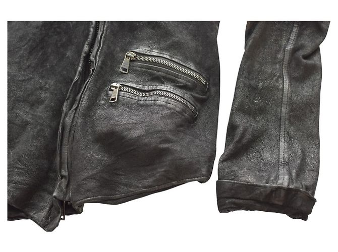 Autre Marque Giorgio Brato Bikerjacke aus schwarzem Wildleder - Ansicht 8