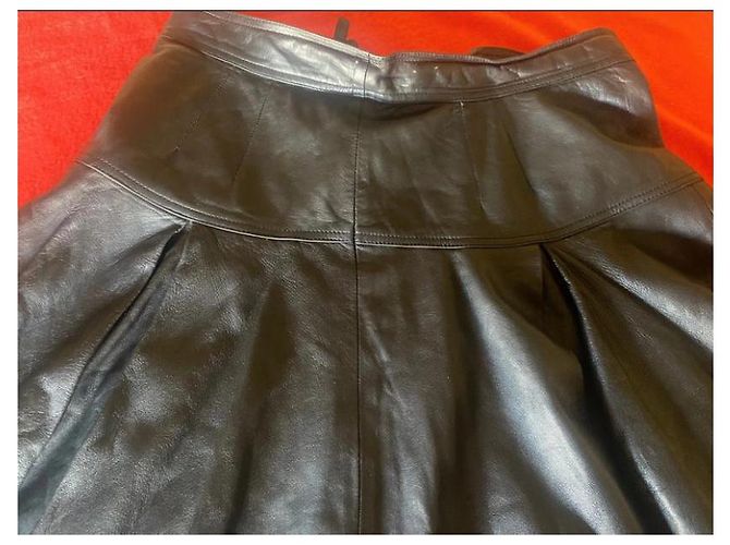 Falda Loewe de piel de cordero negra Negro - vista 2