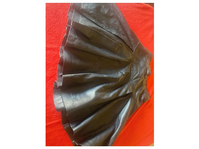 Falda Loewe de piel de cordero negra Negro - vista 4
