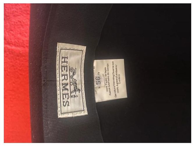 Kelly Cappello Hermès in feltro di coniglio nero con nastro in pelle - vista 3