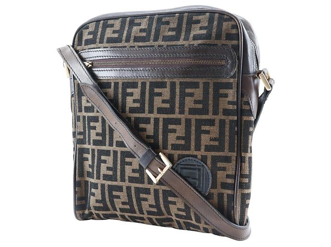 Borsa a spalla Fendi Logo Zucca Zucca Marrone - vista 2