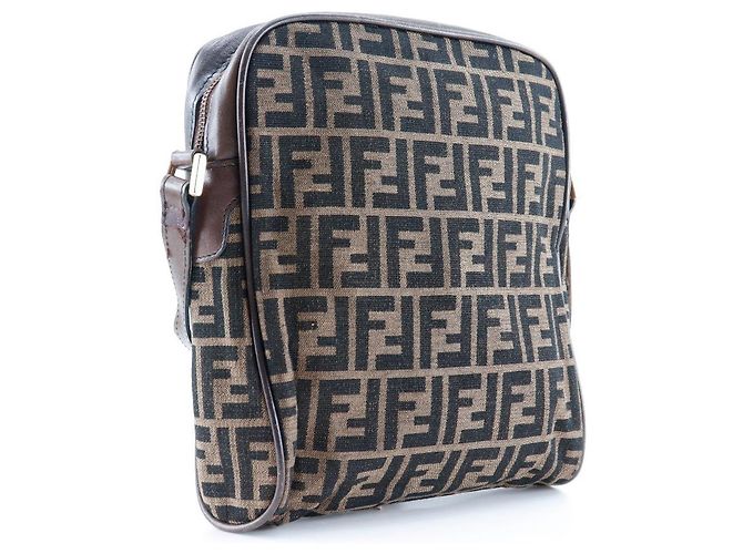 Borsa a spalla Fendi Logo Zucca Zucca Marrone - vista 3