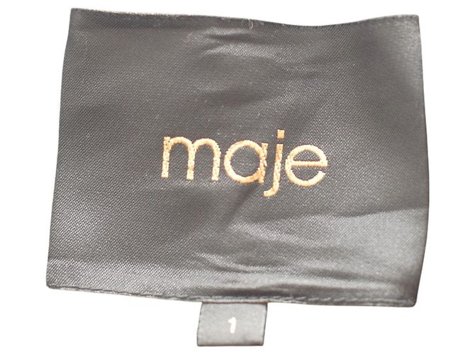 Maje Capa de Lana Negra con Capucha Negro - vista 3