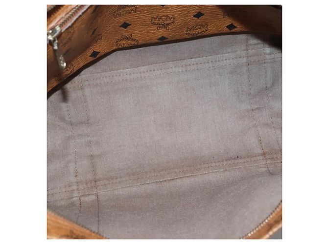 Borsa a spalla MCM Logogram Vicetos PVC Marrone Oro Auth BA5434 D'oro - vista 10