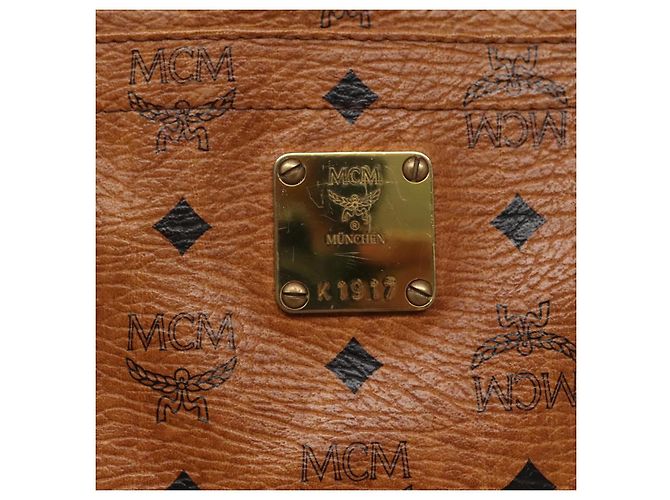 Borsa a spalla MCM Logogram Vicetos PVC Marrone Oro Auth BA5434 D'oro - vista 12