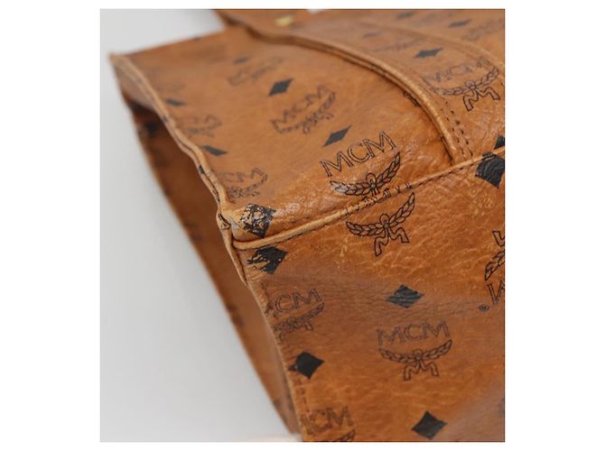 Borsa a spalla MCM Logogram Vicetos PVC Marrone Oro Auth BA5434 D'oro - vista 15