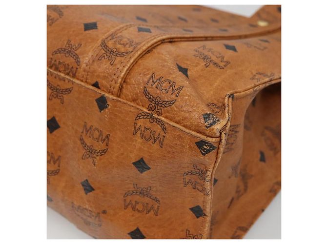 Borsa a spalla MCM Logogram Vicetos PVC Marrone Oro Auth BA5434 D'oro - vista 16
