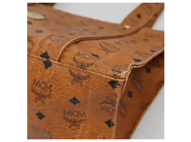 Borsa a spalla MCM Logogram Vicetos PVC Marrone Oro Auth BA5434 D'oro - vista 8