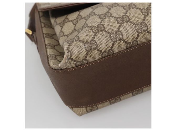 Borsa Sherry Line GG Supreme Web di GUCCI in PVC beige e oro 904 02 084 Auth SW1492 D'oro - vista 14
