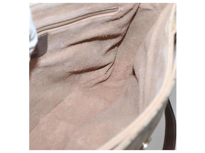 Borsa Sherry Line GG Supreme Web di GUCCI in PVC beige e oro 904 02 084 Auth SW1492 D'oro - vista 19