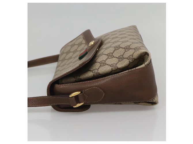 Borsa Sherry Line GG Supreme Web di GUCCI in PVC beige e oro 904 02 084 Auth SW1492 D'oro - vista 3