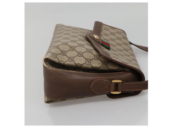 Borsa Sherry Line GG Supreme Web di GUCCI in PVC beige e oro 904 02 084 Auth SW1492 D'oro - vista 4