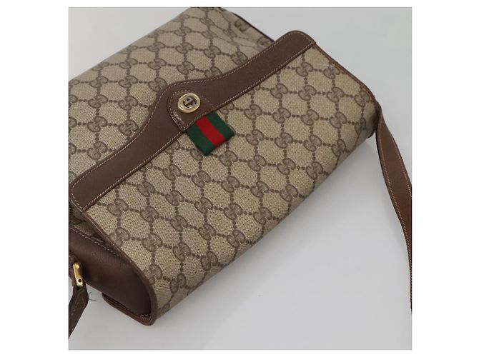 Borsa Sherry Line GG Supreme Web di GUCCI in PVC beige e oro 904 02 084 Auth SW1492 D'oro - vista 6