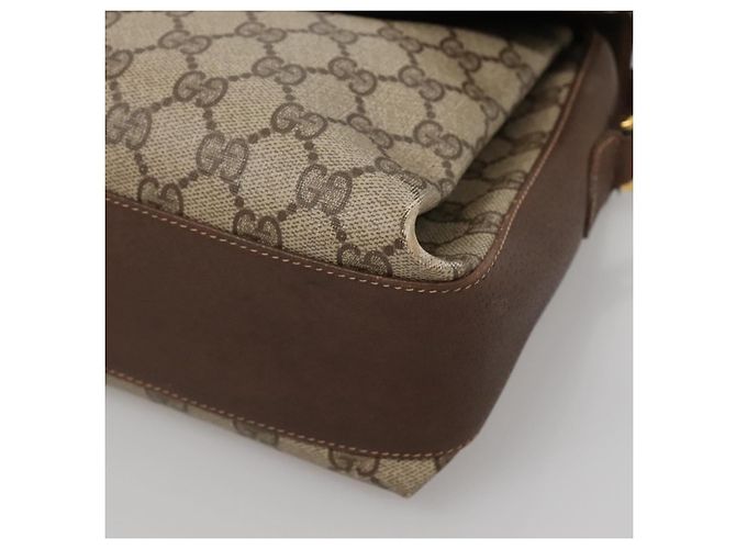 Borsa Sherry Line GG Supreme Web di GUCCI in PVC beige e oro 904 02 084 Auth SW1492 D'oro - vista 9