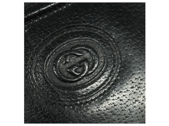 Borsa a Spalla in Pelle Nera e Oro GUCCI 001 256 0609 Auth am8954 Nero D'oro - vista 17
