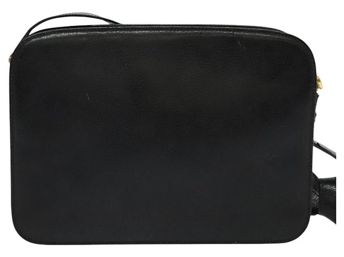 Borsa a Spalla in Pelle Nera e Oro GUCCI 001 256 0609 Auth am8954 Nero D'oro - vista 2