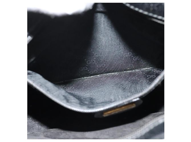 Borsa a Spalla in Pelle Nera e Oro GUCCI 001 256 0609 Auth am8954 Nero D'oro - vista 21
