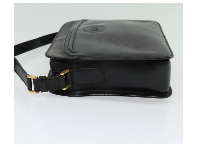 Borsa a Spalla in Pelle Nera e Oro GUCCI 001 256 0609 Auth am8954 Nero D'oro - vista 3