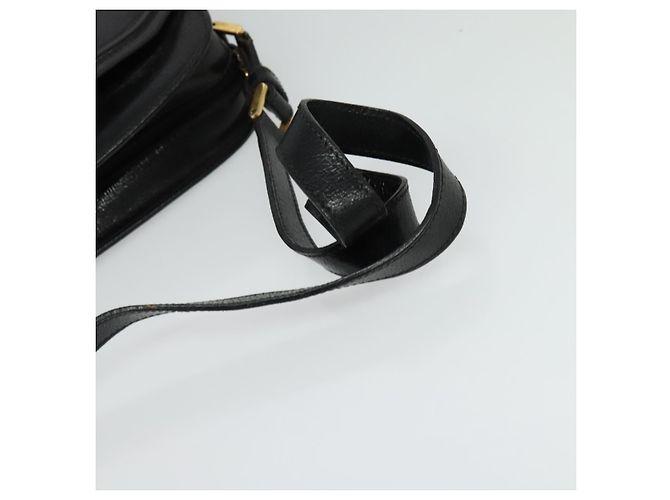 Borsa a Spalla in Pelle Nera e Oro GUCCI 001 256 0609 Auth am8954 Nero D'oro - vista 7