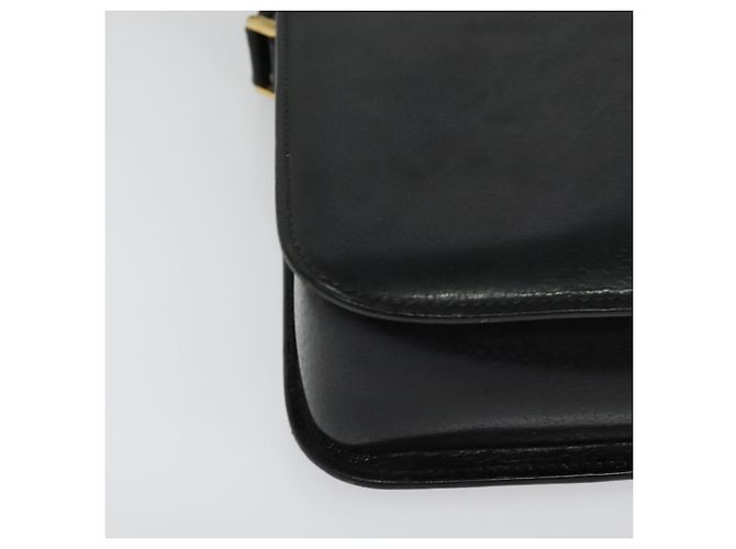 Borsa a Spalla in Pelle Nera e Oro GUCCI 001 256 0609 Auth am8954 Nero D'oro - vista 9