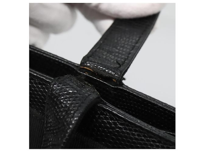 Borsa Tote Vala in pelle nera e oro Salvatore Ferragamo Auth gh727 Nero D'oro - vista 10