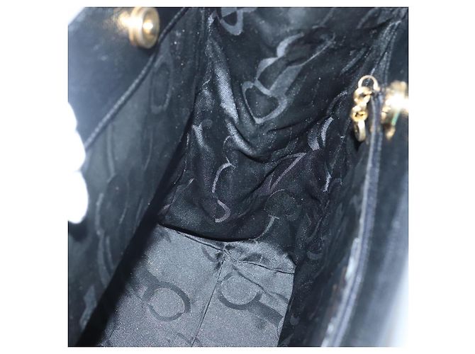 Borsa Tote Vala in pelle nera e oro Salvatore Ferragamo Auth gh727 Nero D'oro - vista 20