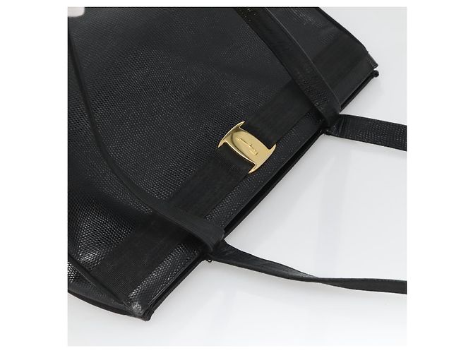 Borsa Tote Vala in pelle nera e oro Salvatore Ferragamo Auth gh727 Nero D'oro - vista 6