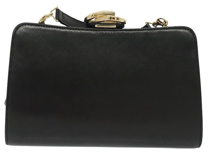 Borsa a Spalla in Pelle Nera e Oro GUCCI 005 406 0284 Auth 135176 Nero D'oro - vista 2